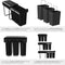 tectake® Ashlyn - Inbouw Prullenbak - 3 Vakken 3x10 L - Telescooprails - Zwart