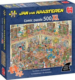 Jan van Haasteren 500XL - De Bibliotheek - 500 stukjes puzzel - XL puzzelstukjes