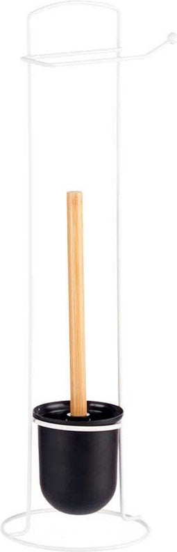 Toiletrolhouder Wit Metaal Bamboe 17 x 57 x 16,5 cm (6 Stuks)