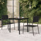vidaXL - Tuintafel - 80x80x74 - cm - staal - en - glas - zwart