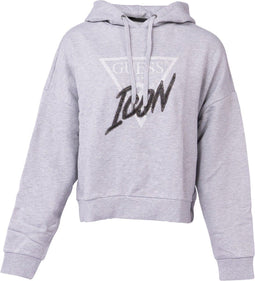 Guess Iconic Hood - Dames Sweatshirt - Merkenlogo met kraaltjes - Grijs (2022)