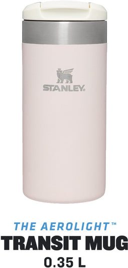 Stanley Aerolight Transit Mug 350 ml - Houdt 4 uur warm - 6 uur koud - Lekvrij - Vaatwasmachinebestendig - Rose Quartz