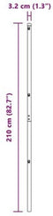 vidaXL - Fleecepalen - 7 - stuks - Grijs - Ø32 - mm - 210 - cm - Gegalvaniseerd - Staal
