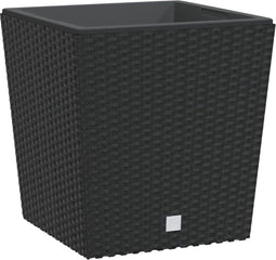 vidaXL - Plantenbak - met - uitneembare - bak - rattan-look - 21/32 - L - PP - antraciet