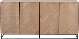 J-Line dressoir 4 Deuren Zigzag - hout/metaal - naturel/zwart