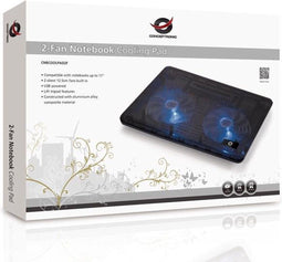 Conceptronic - Notebook Cooling Pad - 2 stille ventilators - USB aangedreven - Geschikt voor notebooks tot 15.6''
