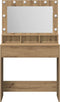 vidaXL - Kaptafel - met - LED - Verlichting - - - Artisan - Eiken - - - 79 - x - 41 - x - 135 - cm
