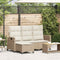 vidaXL - Verstelbare - tuinbank - met - kussens - L-vormig - beige - poly - rattan