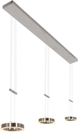 Steinhauer Piola - hanglamp - 3-lichts - LED - staal - 3501ST