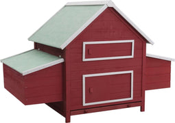 vidaXL - Kippenhok - 157x97x110 - cm - hout - rood