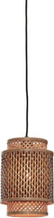 GOOD&MOJO Hanglamp Bhutan - Bamboe/Zwart - Ø18x25cm - - Hanglampen Eetkamer, Slaapkamer, Woonkamer
