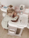 Smoby - Baby Nurse Groot Babyhuis - Keuken Badkamer Slaapkamer - Roze Creme