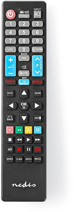 Nedis TVRC41LGBK - Vervangende afstandsbediening - Voorgeprogrammeerd - Zwart