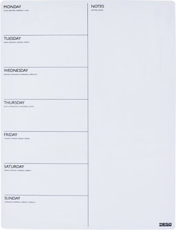 DESQ® Weekplanner - 40 x 30 cm - A3 | 5 magneten| Whiteboard marker | Magnetisch | Droog uitwisbaar | Nederlands