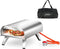 BIGHORN Gas Pizza Oven - Buiten - Edelstaal - 30.5cm pizzasteen - Temperatuur tot 460° - Met Gasdrukregelaarset 30 mbar & Slang 50 cm - Draagtas