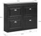 SoBuy FSR79-SCH - Smalle Schoenenkast - 4 Kleppen 8 Verstelbare Planken - Zwart 105x82x24cm