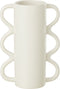 J-Line vaas Golvend Handvat Dolomiet - kerameiek - wit - small