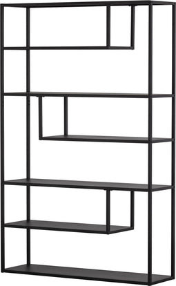 WOOOD Teun Vakkenkast XL - Metaal - Zwart - 188x120x35