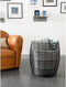 XLBoom Dora High Mand - in Staal - Ronde Opbergmand - Zwart - 43,5 x 43,5 x 52 cm