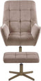 Draaifauteuil MOLLE met voetenbank Fluweel Beige