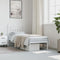 vidaXL - Bedframe - met - hoofdbord - zonder - matras - metaal - wit - 75x190 - cm