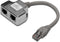 Digitus DN-93904 CAT 5e patchkabeladapter, 2x CAT 5e, PC-PC afgeschermd, 2x RJ45 vrouwelijk naar 1x RJ45 mannelijk, grijs/zilver, 2-fach