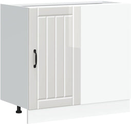vidaXL - Spoelbakonderkast - Lucca - bewerkt - hout - hoogglans - wit