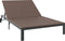 vidaXL - Ligbed - met - Wielen - voor - 2 - Personen - - - Bruin - Poly - Rattan