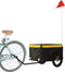vidaXL - Fietstrailer - 30 - kg - ijzer - zwart - en - geel