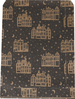 Zak - Fourniturenzak - Kraftpapier - 18x25cm - Stille nacht - 100 stuks