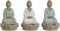 Decoratieve figuren Home ESPRIT Wit Groen Turkoois Boeddha Orientaals 12 x 12 x 18,5 cm (3 Stuks)