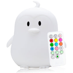 Sleepy Friends® Penguin - Nachtlampje Kinderen - LED - Dimbaar - 8 Kleuren - USB Oplaadbaar - Incl. Afstandsbediening