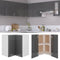 vidaXL - Hanghoekkast - Lyon - 57x57x60 - cm - bewerkt - hout - hoogglans - grijs