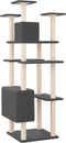 vidaXL - Kattenmeubel - met - sisal - krabpalen - 162 - cm - donkergrijs