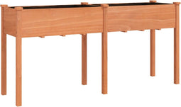 vidaXL - Plantenbak - met - voering - 161x45x76 - cm - massief - vurenhout - bruin