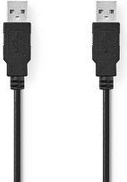 Nedis CCGP60000BK20 - USB A naar USB A kabel - 200cm - Zwart