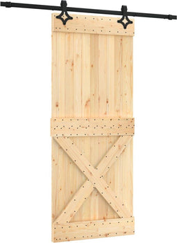 vidaXL - Schuifdeur - met - beslag - 85x210 - cm - massief - grenenhout