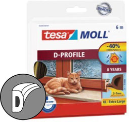 Tochtstrip classic D-profiel bruin - bruin