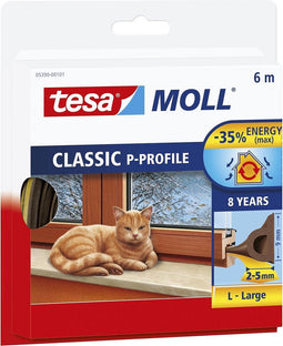 Tochtstrip Tesa Moll 05390 P profiel 9mmx6m bruin