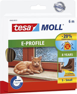 Tochtstrip Tesa Moll 05463 E profiel 9mmx6m bruin