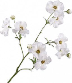 Silk-ka Kunstbloemen Zijden Bloemen Ranonkel Tak Wit 69 cm 150442