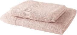 TODAY Set van 1 Badhanddoek 100% katoen 70x30 cm + 1 Badhanddoek 50x100 cm - Zandroos