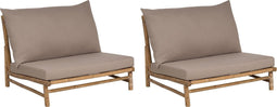 TODI - Fauteuil set van 2 - Lichthout/Taupe - Bamboe