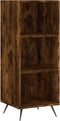vidaXL - Schappenkast - 34,5x32,5x90 - cm - bewerkt - hout - gerookt - eikenkleurig