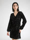 PIECES PCKAM LS Wikkeljurk - V-Hals - Lange mouwen - Glitterdetail - Maat S
