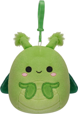 Squishmallows - Clip-On Trenton - Bidsprinkhaan 3,5 inch - Groen (1 stuk)