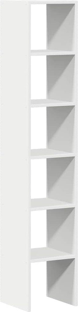 vidaXL - Boekenkasten - 2 - st - stapelbaar - 30x30x80 - cm - bewerkt - hout - wit