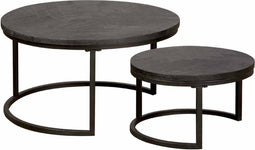 TOFF Viola round set of 2 coffeetable 70/55 - black