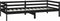 vidaXL - Bedbank - massief - grenenhout - zwart - 90x200 - cm