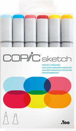 Copic Marker Sketch 6 Stuks Set Perfect Primaries - Markers Set Primaire Kleuren 6 Stuks - Professionele Markers Voor Tekenen En ontwerpen